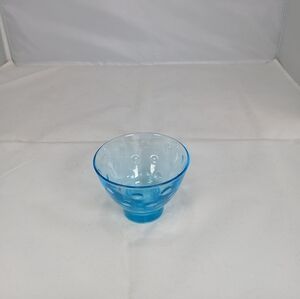Hazel Atlas Capri Dots Turquoise Champagne Glass 2 7/8 in Mid-Century Modern